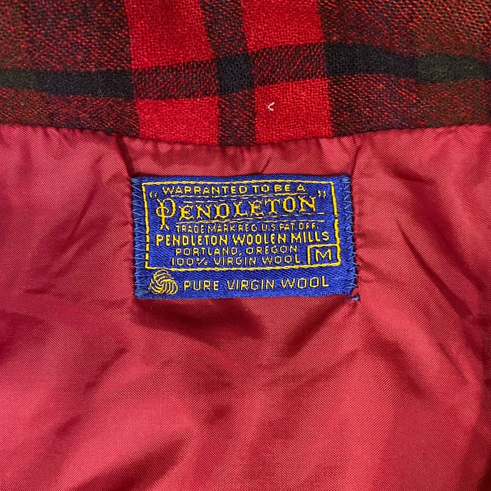 Pendleton Red and Black Plaid Wool Jacket